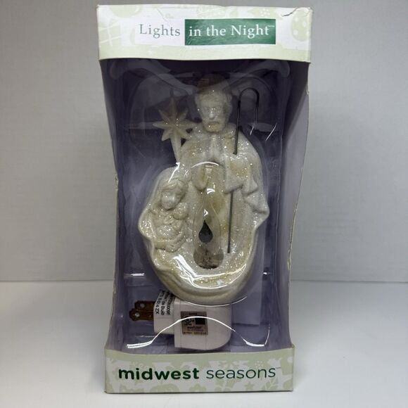 Midwest Seasons Mary Joseph Baby Jesus Nativity Scene White Nightlight New - Picture 1 of 5